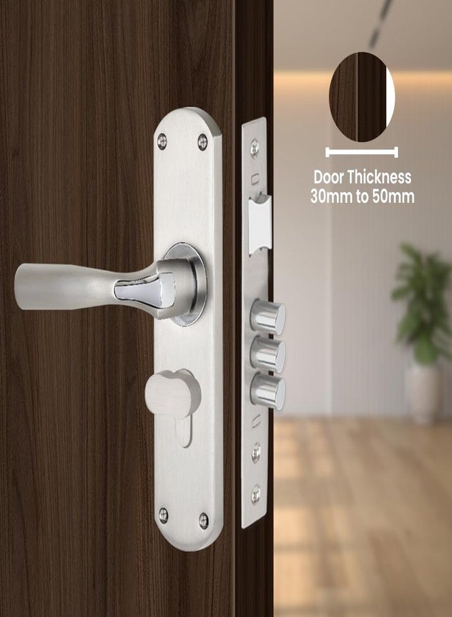 Link Helix Mortise Lock |for Main & Internal Door in Home/Office/Hotel | 8 Inches Heavy Duty Handle Set with One Side Key Access, 3 Keys |SS Finish|2 Years Warranty - Image 2